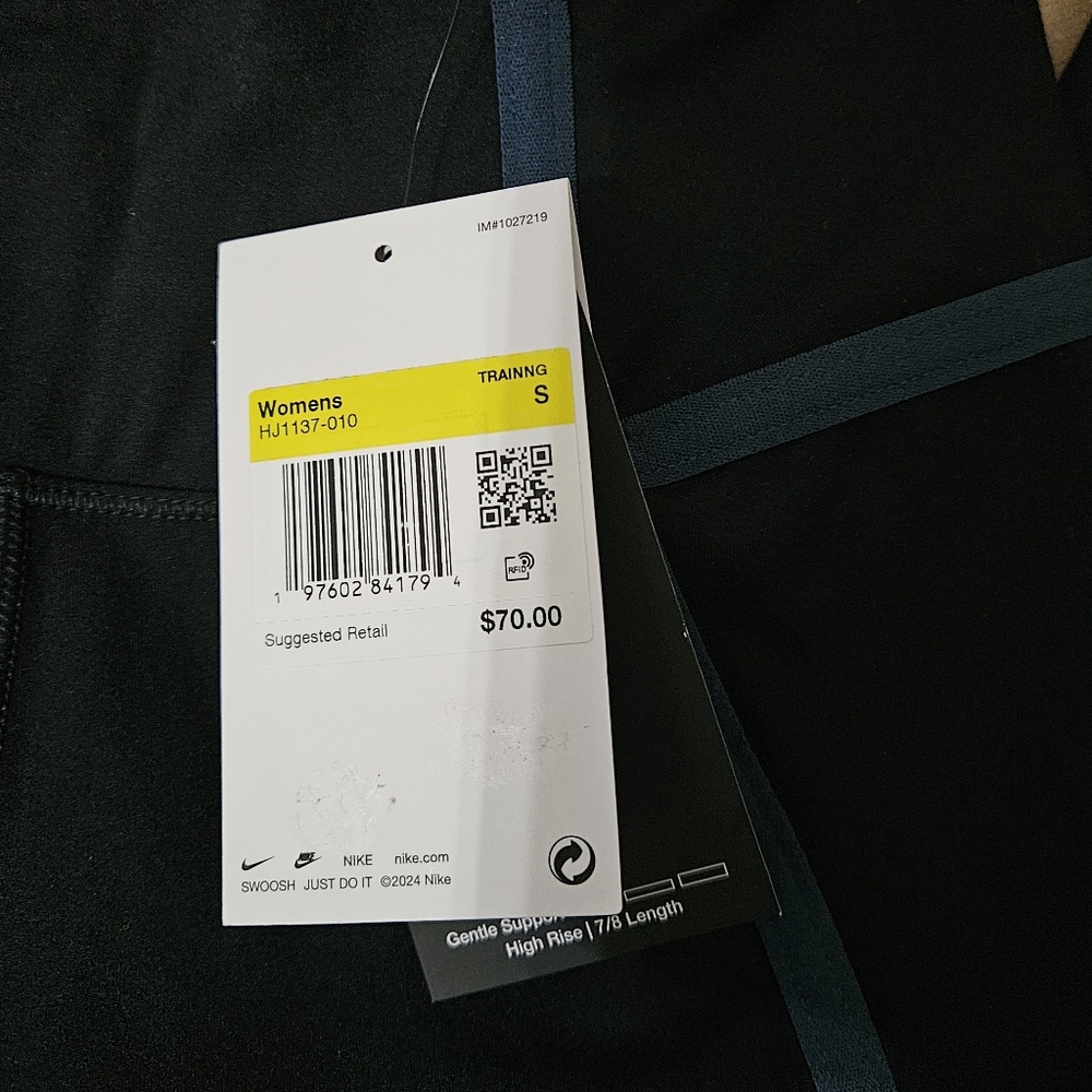 Nike Black Leggings with Blue Piping - Picture 4 of 8